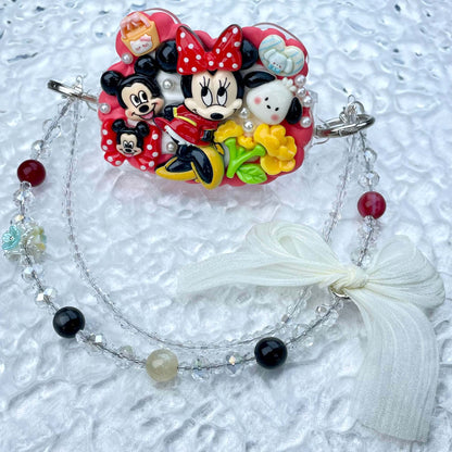 [New Arrival] Kawaii Cutie Cream Gel Phone Clip with Matching Glittering Beads Double Chain Phone Chain-Special Launch Price!-THIS WEEKEND ONLY