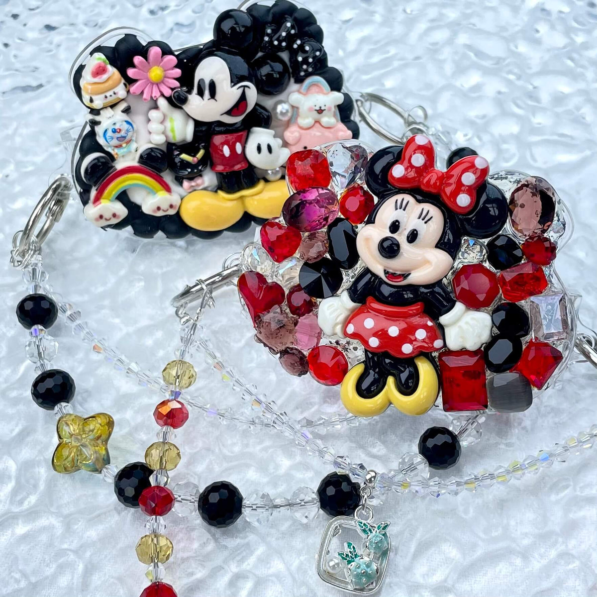 [New Arrival] Kawaii Cutie Cream Gel Phone Clip with Matching Glittering Beads Double Chain Phone Chain-Special Launch Price!-THIS WEEKEND ONLY