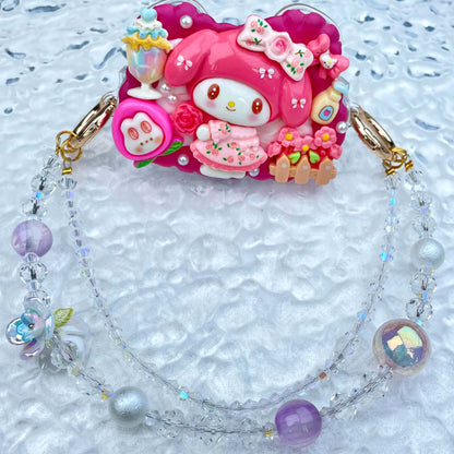 [New Arrival] Kawaii Cutie Cream Gel Phone Clip with Matching Glittering Beads Double Chain Phone Chain-Special Launch Price!-THIS WEEKEND ONLY