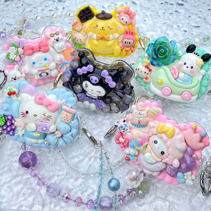 [New Arrival] Kawaii Cutie Cream Gel Phone Clip with Matching Glittering Beads Double Chain Phone Chain-Special Launch Price!-THIS WEEKEND ONLY
