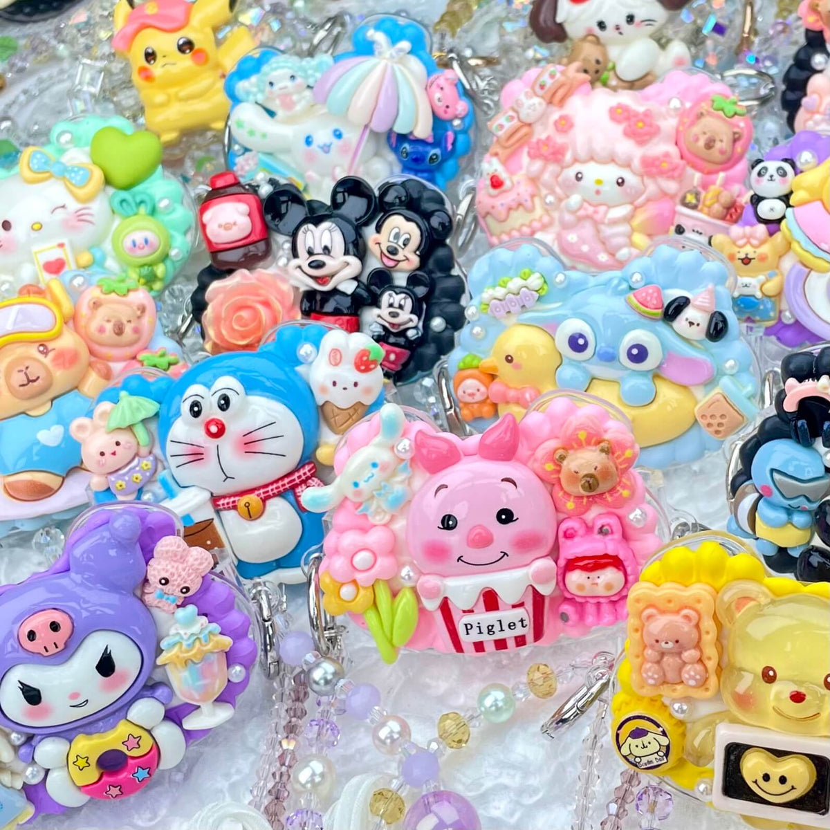 [New Arrival] Kawaii Cutie Cream Gel Phone Clip with Matching Glittering Beads Double Chain Phone Chain-Special Launch Price!-THIS WEEKEND ONLY