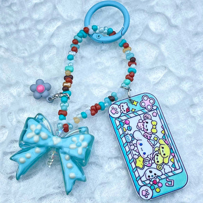 [Mooncake Festival Special] Special Edition Simple and Cute Mini Beads Handpainted Decor Acrylic Pad Phone Decor Keychain-Festival Special Price!-THIS WEEKEND ONLY