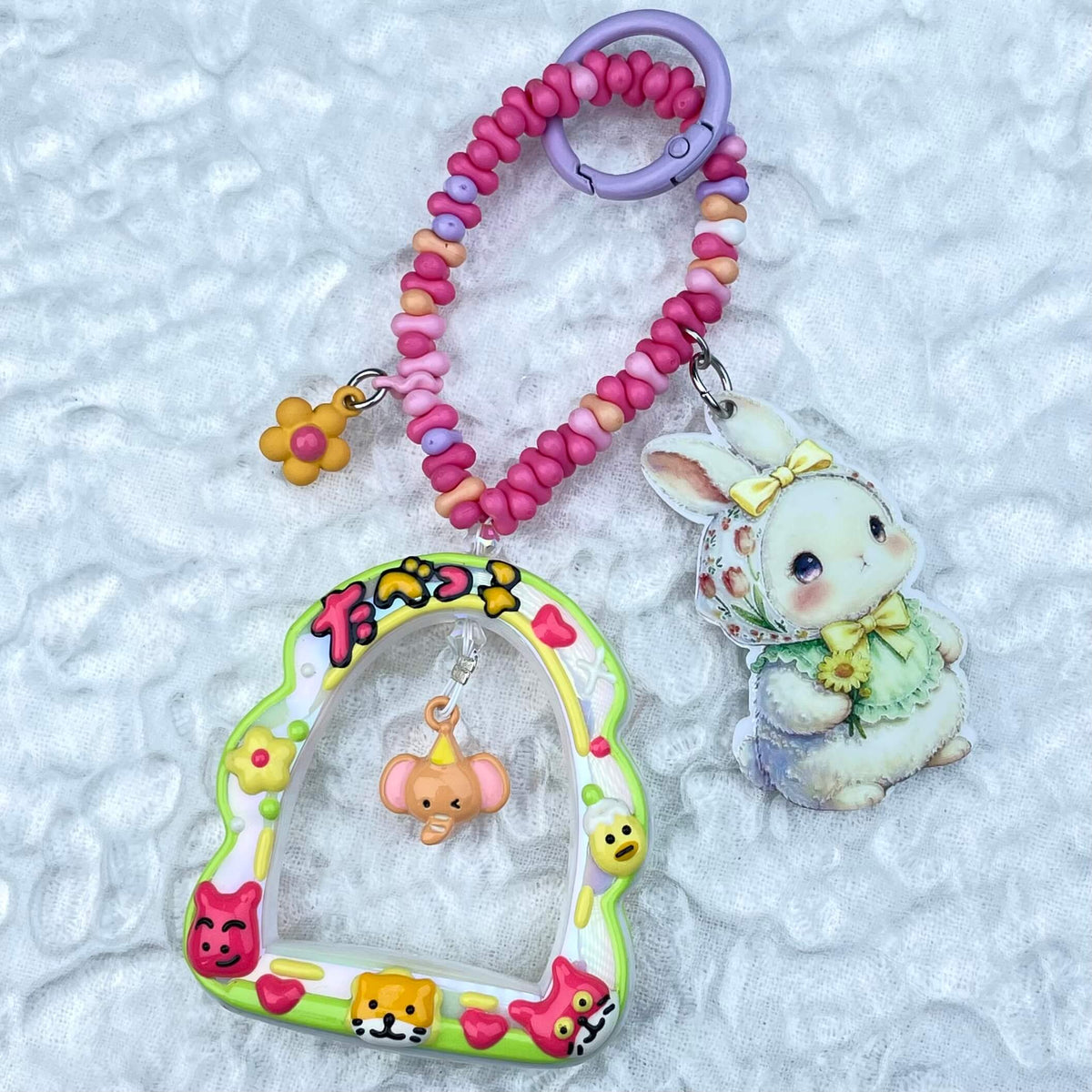 [Mooncake Festival Special] Special Edition Simple and Cute Mini Beads Handpainted Decor Acrylic Pad Phone Decor Keychain-Festival Special Price!-THIS WEEKEND ONLY