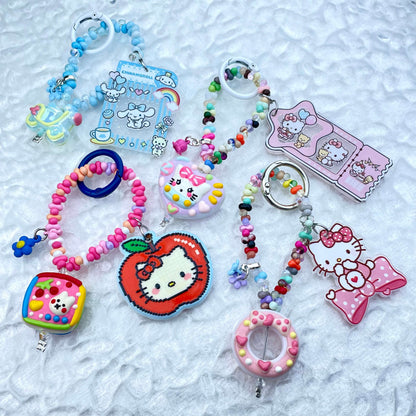 [Mooncake Festival Special] Special Edition Simple and Cute Mini Beads Handpainted Decor Acrylic Pad Phone Decor Keychain-Festival Special Price!-THIS WEEKEND ONLY