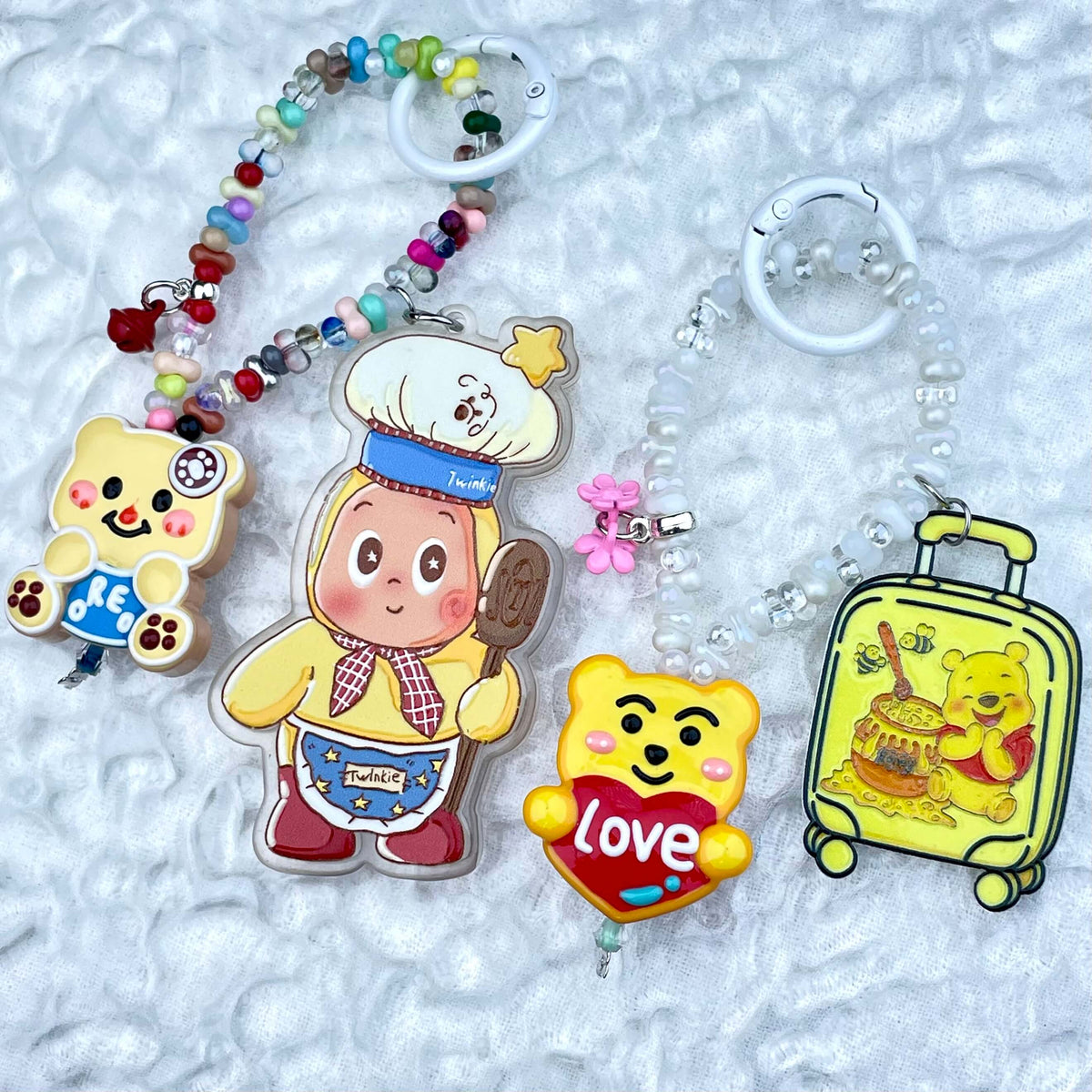 [Mooncake Festival Special] Special Edition Simple and Cute Mini Beads Handpainted Decor Acrylic Pad Phone Decor Keychain-Festival Special Price!-THIS WEEKEND ONLY