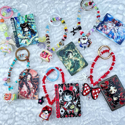 [Mooncake Festival Special] Special Edition Simple and Cute Mini Beads Handpainted Decor Acrylic Pad Phone Decor Keychain-Festival Special Price!-THIS WEEKEND ONLY