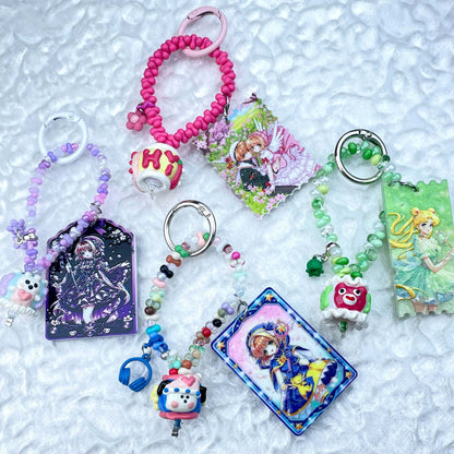 [Mooncake Festival Special] Special Edition Simple and Cute Mini Beads Handpainted Decor Acrylic Pad Phone Decor Keychain-Festival Special Price!-THIS WEEKEND ONLY