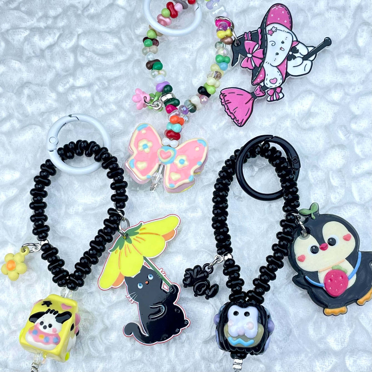 [Mooncake Festival Special] Special Edition Simple and Cute Mini Beads Handpainted Decor Acrylic Pad Phone Decor Keychain-Festival Special Price!-THIS WEEKEND ONLY