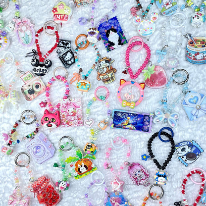 [Mooncake Festival Special] Special Edition Simple and Cute Mini Beads Handpainted Decor Acrylic Pad Phone Decor Keychain-Festival Special Price!-THIS WEEKEND ONLY