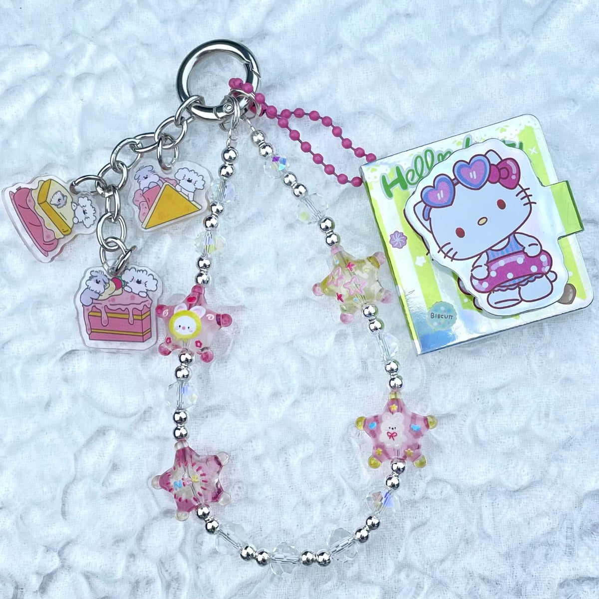 [Festival Gift Set] Kawaii Mini Book/Metal Alloy "2-Pie"/Real Notebook Glittering Beads Phone Chains 3 Pieces Gift Set-Festival Special Price!-THIS WEEKEND ONLY