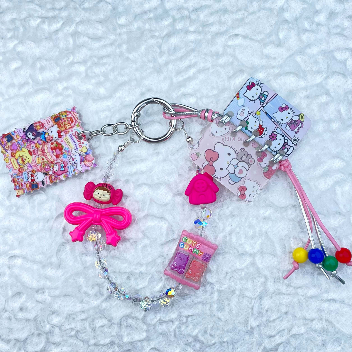 [Festival Gift Set] Kawaii Mini Book/Metal Alloy "2-Pie"/Real Notebook Glittering Beads Phone Chains 3 Pieces Gift Set-Festival Special Price!-THIS WEEKEND ONLY