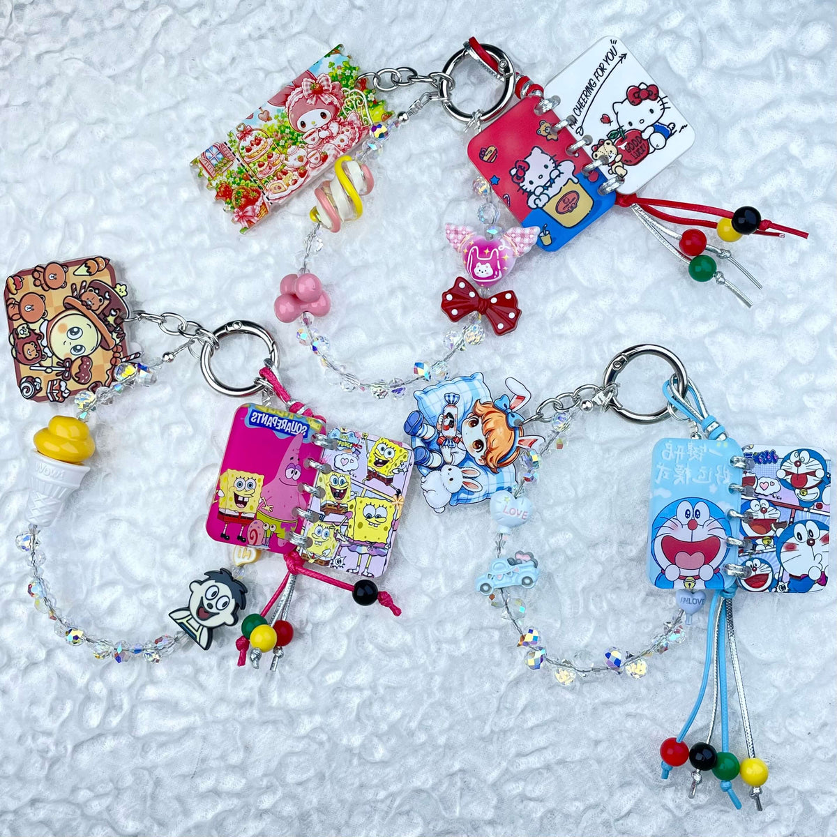 [Festival Gift Set] Kawaii Mini Book/Metal Alloy "2-Pie"/Real Notebook Glittering Beads Phone Chains 3 Pieces Gift Set-Festival Special Price!-THIS WEEKEND ONLY
