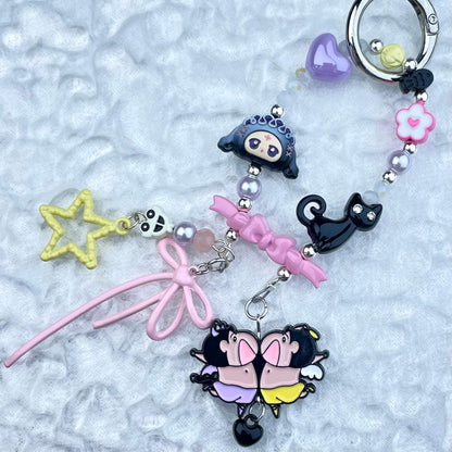 [Festival Gift Set] Kawaii Mini Book/Metal Alloy "2-Pie"/Real Notebook Glittering Beads Phone Chains 3 Pieces Gift Set-Festival Special Price!-THIS WEEKEND ONLY