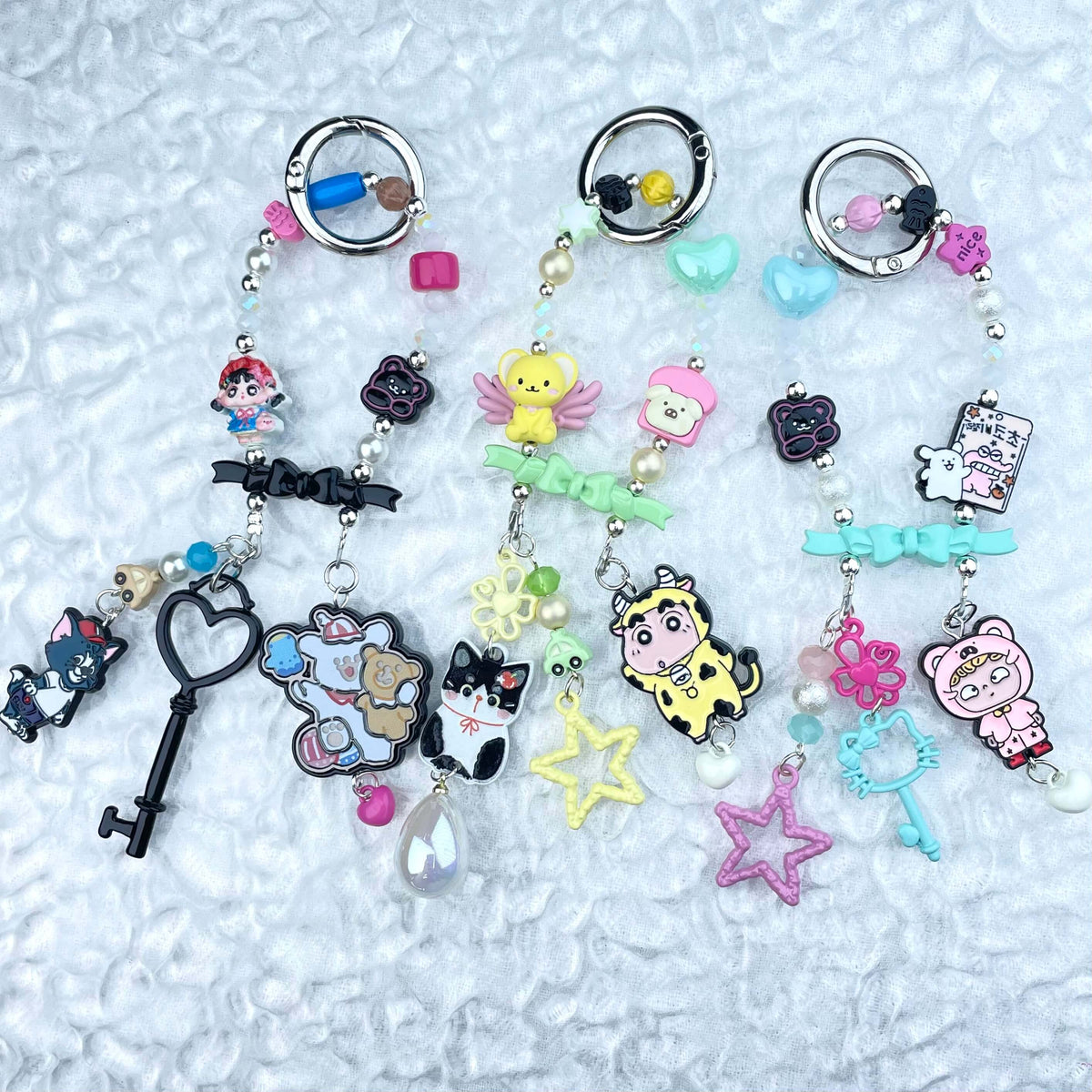 [Festival Gift Set] Kawaii Mini Book/Metal Alloy "2-Pie"/Real Notebook Glittering Beads Phone Chains 3 Pieces Gift Set-Festival Special Price!-THIS WEEKEND ONLY