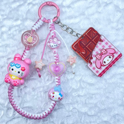 [New Arrival] Hand Braided Kawaii Cuties and Acrylic Pads Phone Chains-Special Launch Price!