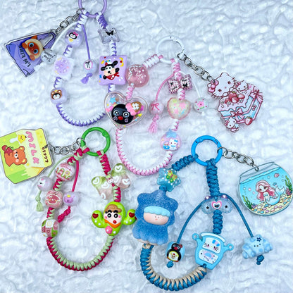 [New Arrival] Hand Braided Kawaii Cuties and Acrylic Pads Phone Chains-Special Launch Price!