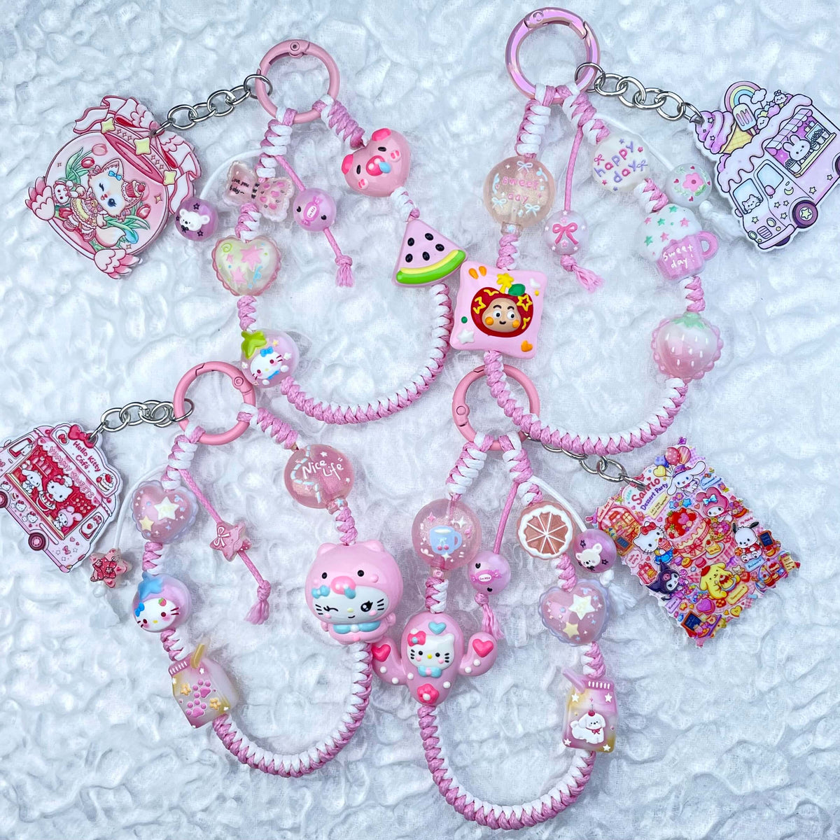 [New Arrival] Hand Braided Kawaii Cuties and Acrylic Pads Phone Chains-Special Launch Price!