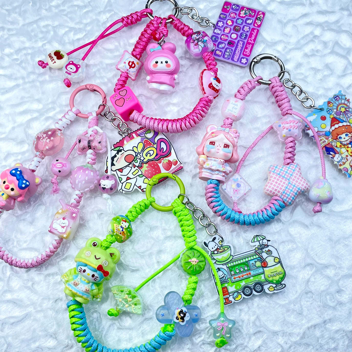 [New Arrival] Hand Braided Kawaii Cuties and Acrylic Pads Phone Chains-Special Launch Price!