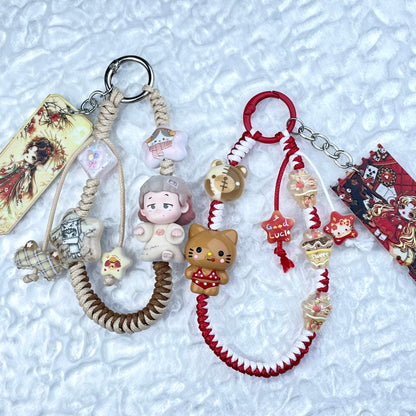 [New Arrival] Hand Braided Kawaii Cuties and Acrylic Pads Phone Chains-Special Launch Price!