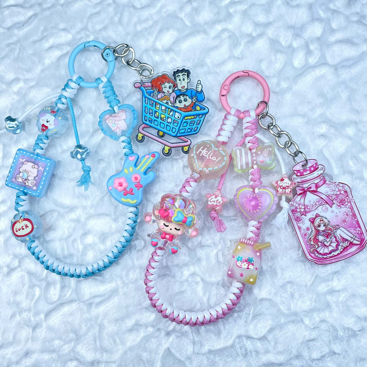[New Arrival] Hand Braided Kawaii Cuties and Acrylic Pads Phone Chains-Special Launch Price!