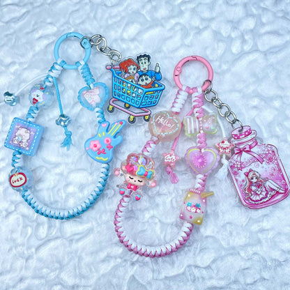 [New Arrival] Hand Braided Kawaii Cuties and Acrylic Pads Phone Chains-Special Launch Price!
