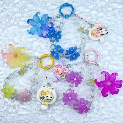 [New Arrival] Premium Handmade Flower Blossom Glittering Beads with Cream Gel Decor Phone Decor Keychains-Special Launch Price!-THIS WEEKEND ONLY