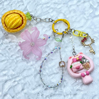 [New Arrival] Premium Handmade Flower Blossom Glittering Beads with Cream Gel Decor Phone Decor Keychains-Special Launch Price!-THIS WEEKEND ONLY