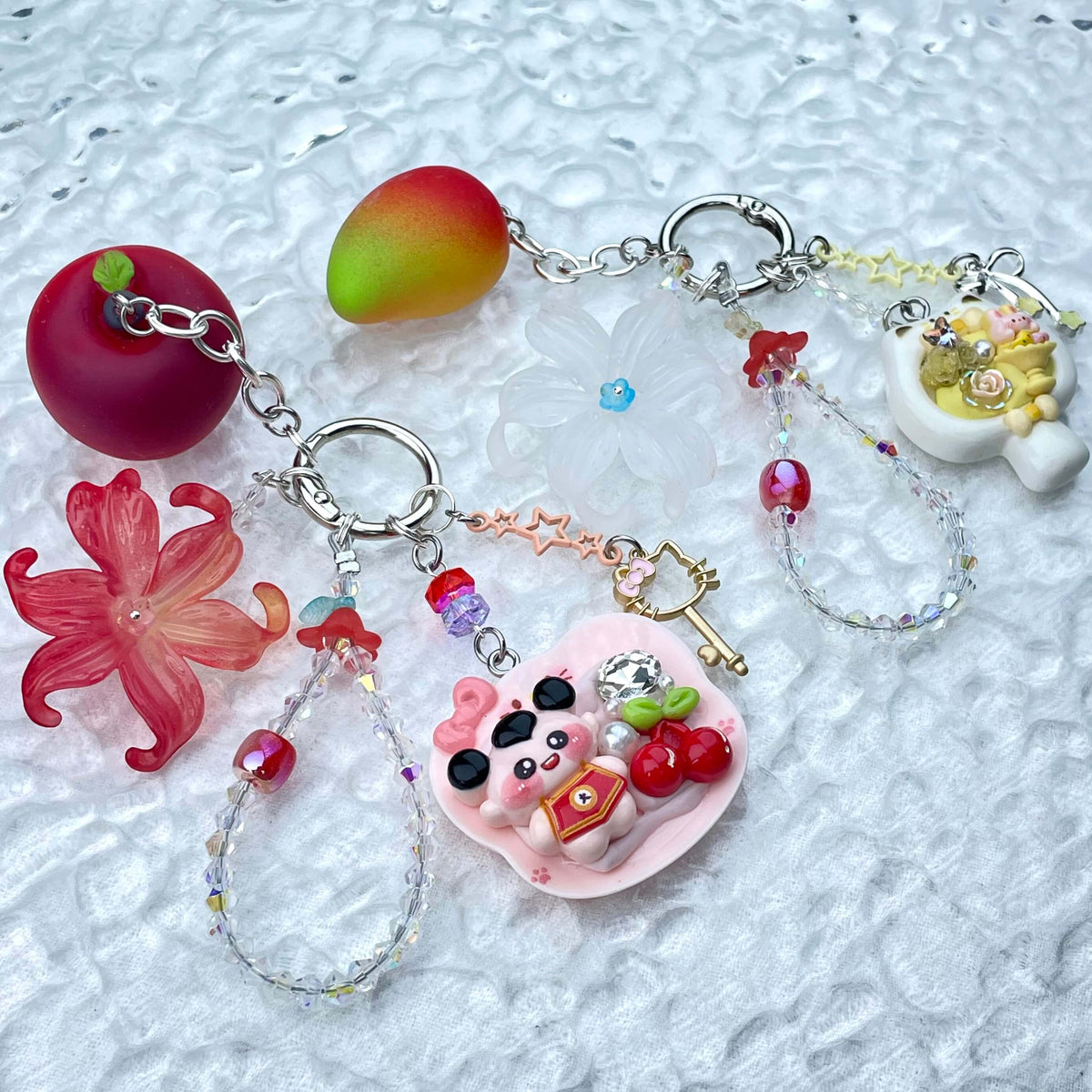 [New Arrival] Premium Handmade Flower Blossom Glittering Beads with Cream Gel Decor Phone Decor Keychains-Special Launch Price!-THIS WEEKEND ONLY