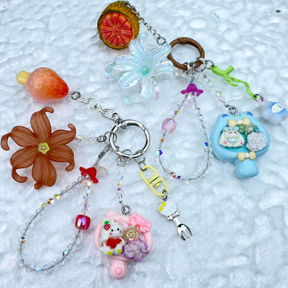 [New Arrival] Premium Handmade Flower Blossom Glittering Beads with Cream Gel Decor Phone Decor Keychains-Special Launch Price!-THIS WEEKEND ONLY