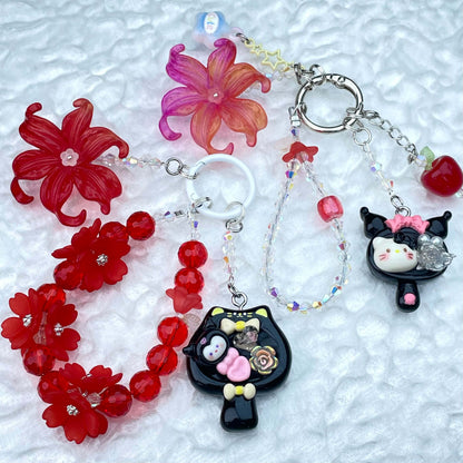 [New Arrival] Premium Handmade Flower Blossom Glittering Beads with Cream Gel Decor Phone Decor Keychains-Special Launch Price!-THIS WEEKEND ONLY