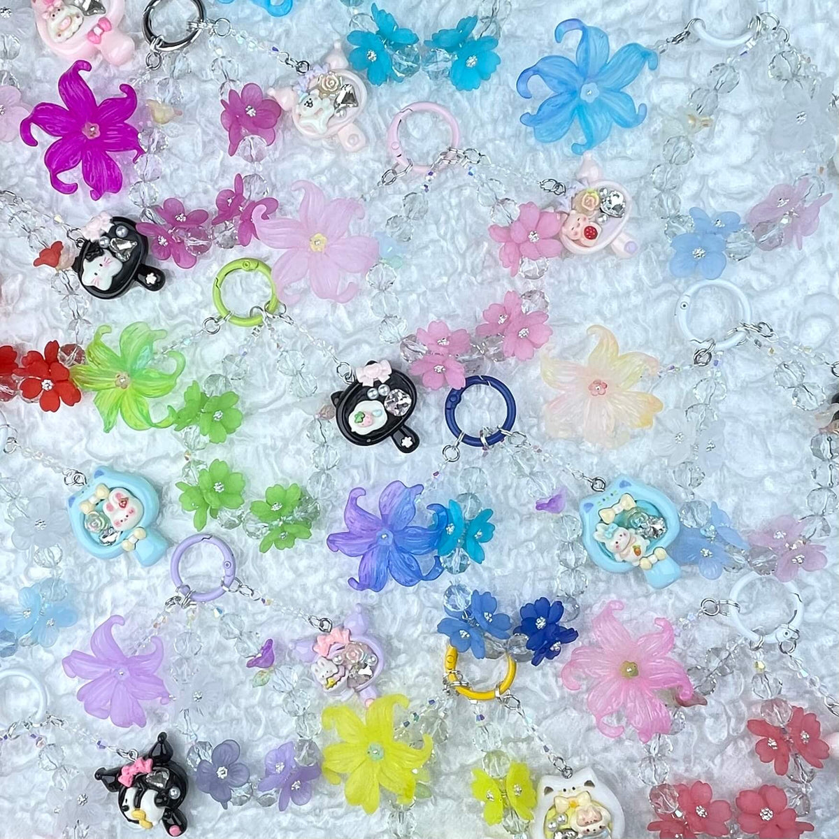 [New Arrival] Premium Handmade Flower Blossom Glittering Beads with Cream Gel Decor Phone Decor Keychains-Special Launch Price!-THIS WEEKEND ONLY