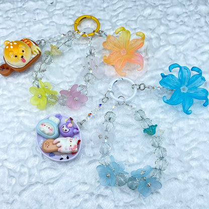 [New Arrival] Premium Handmade Flower Blossom Glittering Beads with Cream Gel Decor Phone Decor Keychains-Special Launch Price!-THIS WEEKEND ONLY