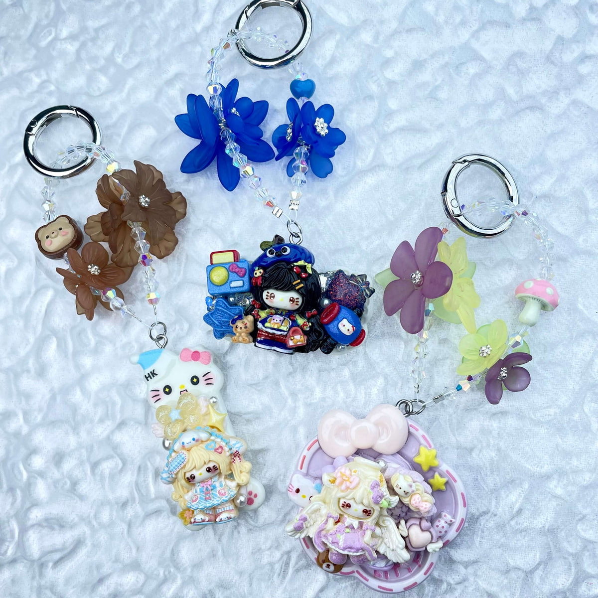 [New Arrival] Premium Handmade Flower Blossom Glittering Beads with Cream Gel Decor Phone Decor Keychains-Special Launch Price!-THIS WEEKEND ONLY
