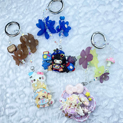 [New Arrival] Premium Handmade Flower Blossom Glittering Beads with Cream Gel Decor Phone Decor Keychains-Special Launch Price!-THIS WEEKEND ONLY