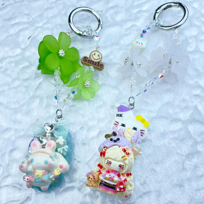 [New Arrival] Premium Handmade Flower Blossom Glittering Beads with Cream Gel Decor Phone Decor Keychains-Special Launch Price!-THIS WEEKEND ONLY