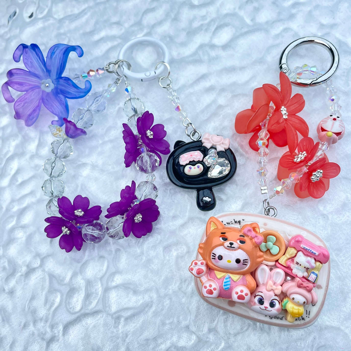 [New Arrival] Premium Handmade Flower Blossom Glittering Beads with Cream Gel Decor Phone Decor Keychains-Special Launch Price!-THIS WEEKEND ONLY