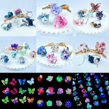 [New Batch] Premium Handmade Flower Blossom and Glittering Decor Rings