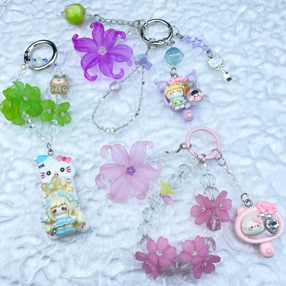 [New Arrival] Premium Handmade Flower Blossom Glittering Beads with Cream Gel Decor Phone Decor Keychains-Special Launch Price!-THIS WEEKEND ONLY