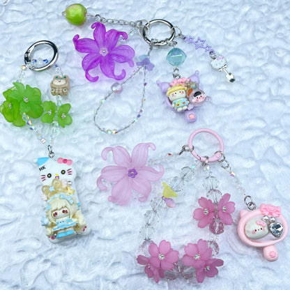 [New Arrival] Premium Handmade Flower Blossom Glittering Beads with Cream Gel Decor Phone Decor Keychains-Special Launch Price!-THIS WEEKEND ONLY