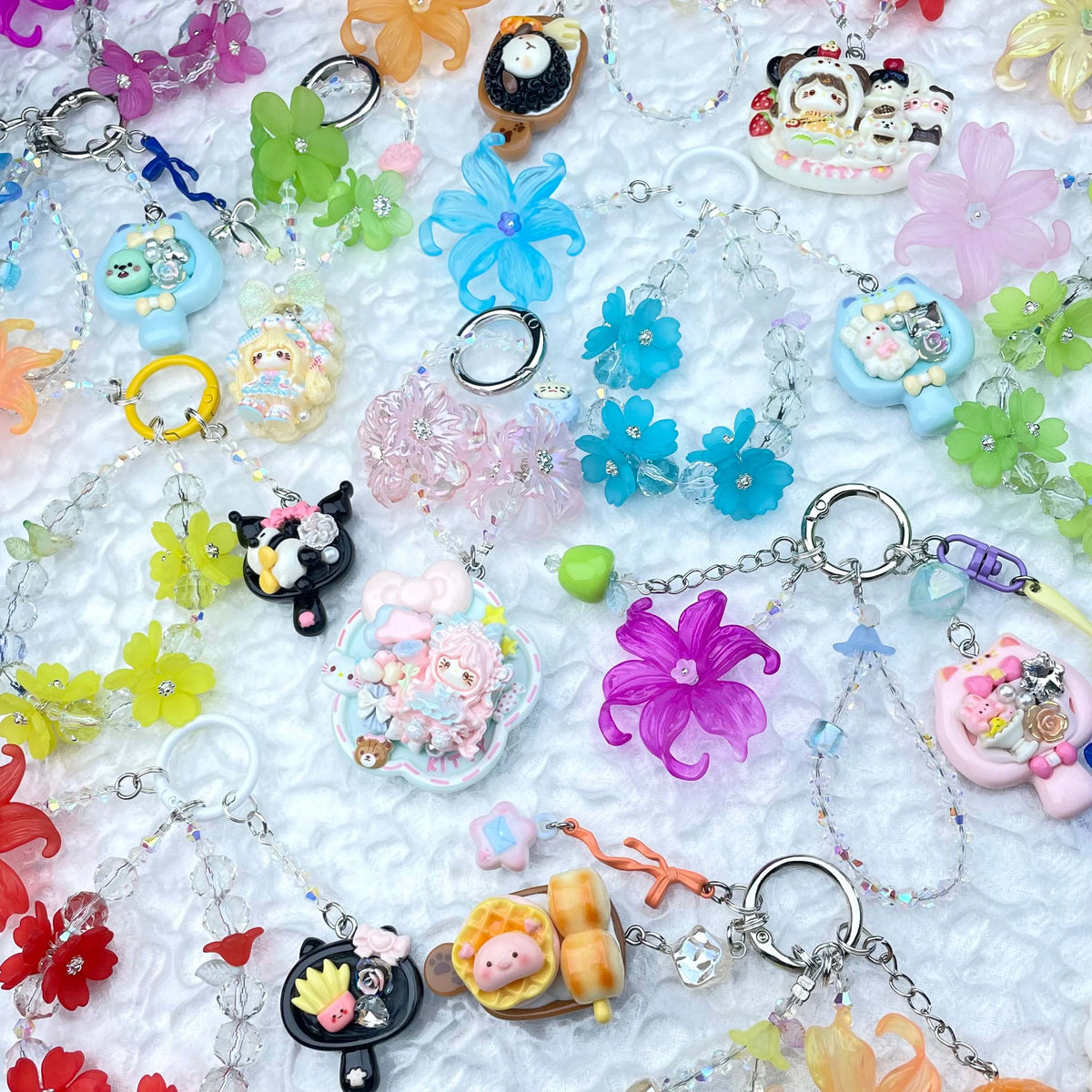 [New Arrival] Premium Handmade Flower Blossom Glittering Beads with Cream Gel Decor Phone Decor Keychains-Special Launch Price!-THIS WEEKEND ONLY