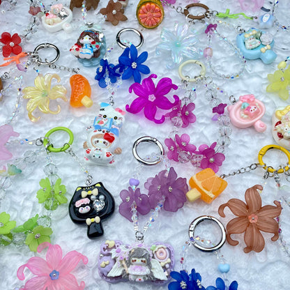 [New Arrival] Premium Handmade Flower Blossom Glittering Beads with Cream Gel Decor Phone Decor Keychains-Special Launch Price!-THIS WEEKEND ONLY