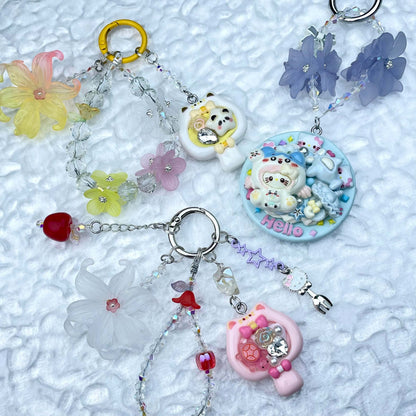 [New Arrival] Premium Handmade Flower Blossom Glittering Beads with Cream Gel Decor Phone Decor Keychains-Special Launch Price!-THIS WEEKEND ONLY
