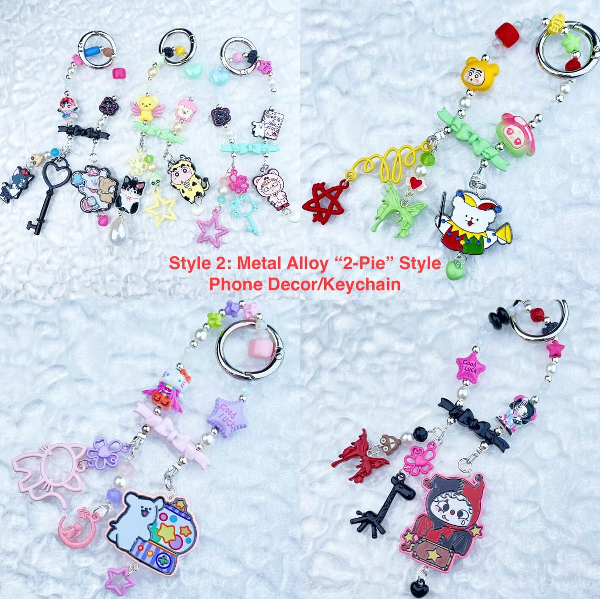 [Festival Gift Set] Kawaii Mini Book/Metal Alloy "2-Pie"/Real Notebook Glittering Beads Phone Chains 3 Pieces Gift Set-Festival Special Price!-THIS WEEKEND ONLY