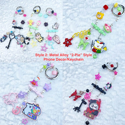 [Festival Gift Set] Kawaii Mini Book/Metal Alloy "2-Pie"/Real Notebook Glittering Beads Phone Chains 3 Pieces Gift Set-Festival Special Price!-THIS WEEKEND ONLY