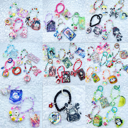 [Mooncake Festival Special] Special Edition Simple and Cute Mini Beads Handpainted Decor Acrylic Pad Phone Decor Keychain-Festival Special Price!-THIS WEEKEND ONLY