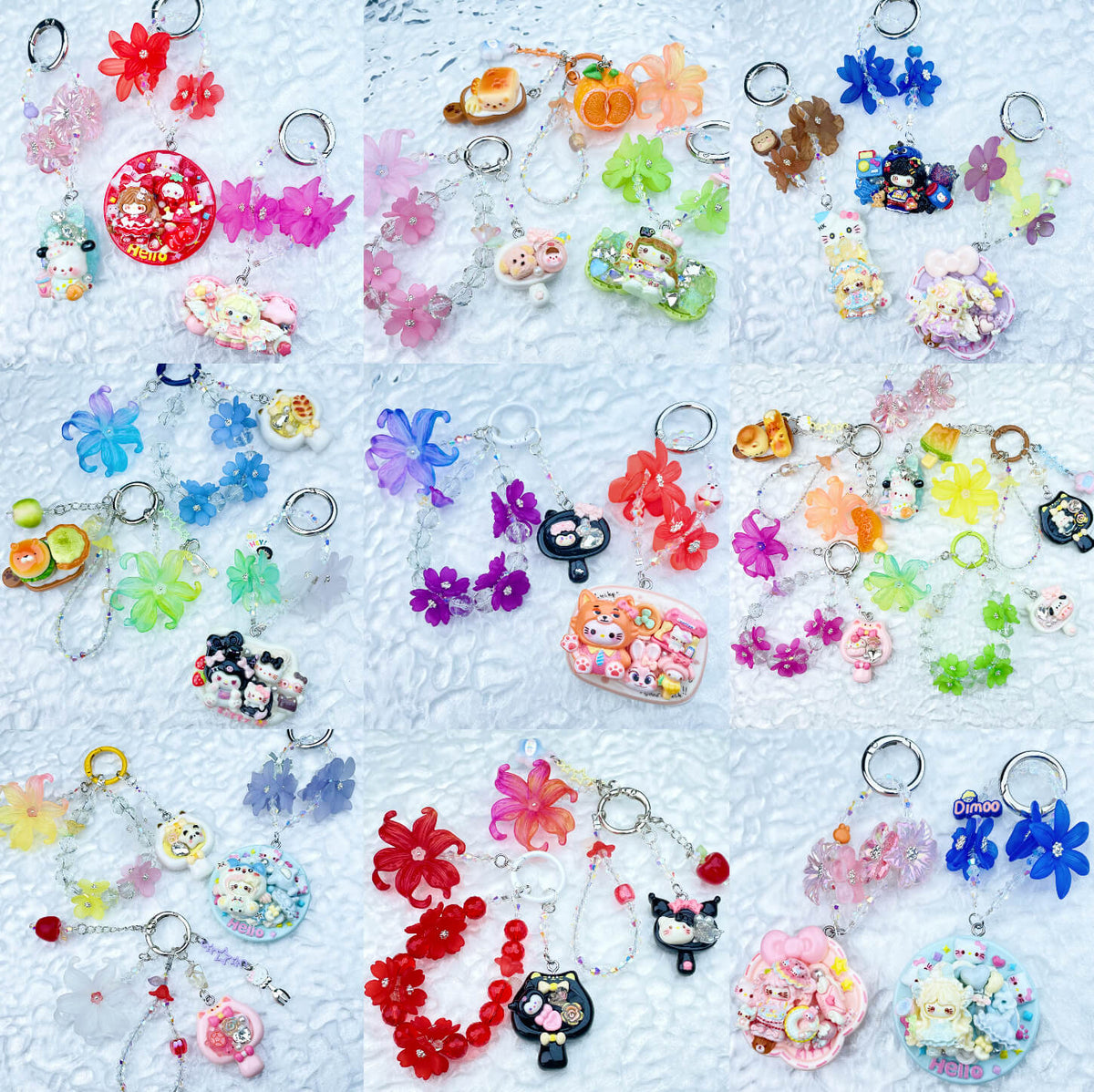 [New Arrival] Premium Handmade Flower Blossom Glittering Beads with Cream Gel Decor Phone Decor Keychains-Special Launch Price!-THIS WEEKEND ONLY