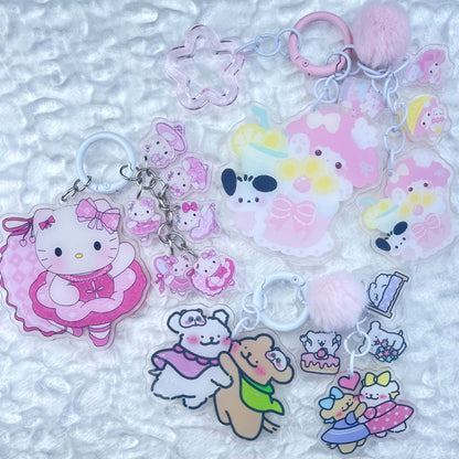 [Anniversary Celebration] Cute Acrylic Pads Grape Chain Various Style Keychains-Celebration Special Price!