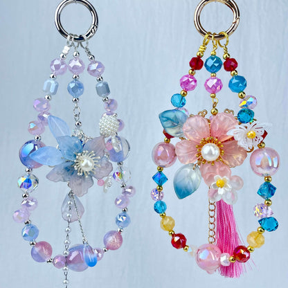 [Holiday Celebration] Premium Handmade Traditional Style Flower Glittering Phone Chain
