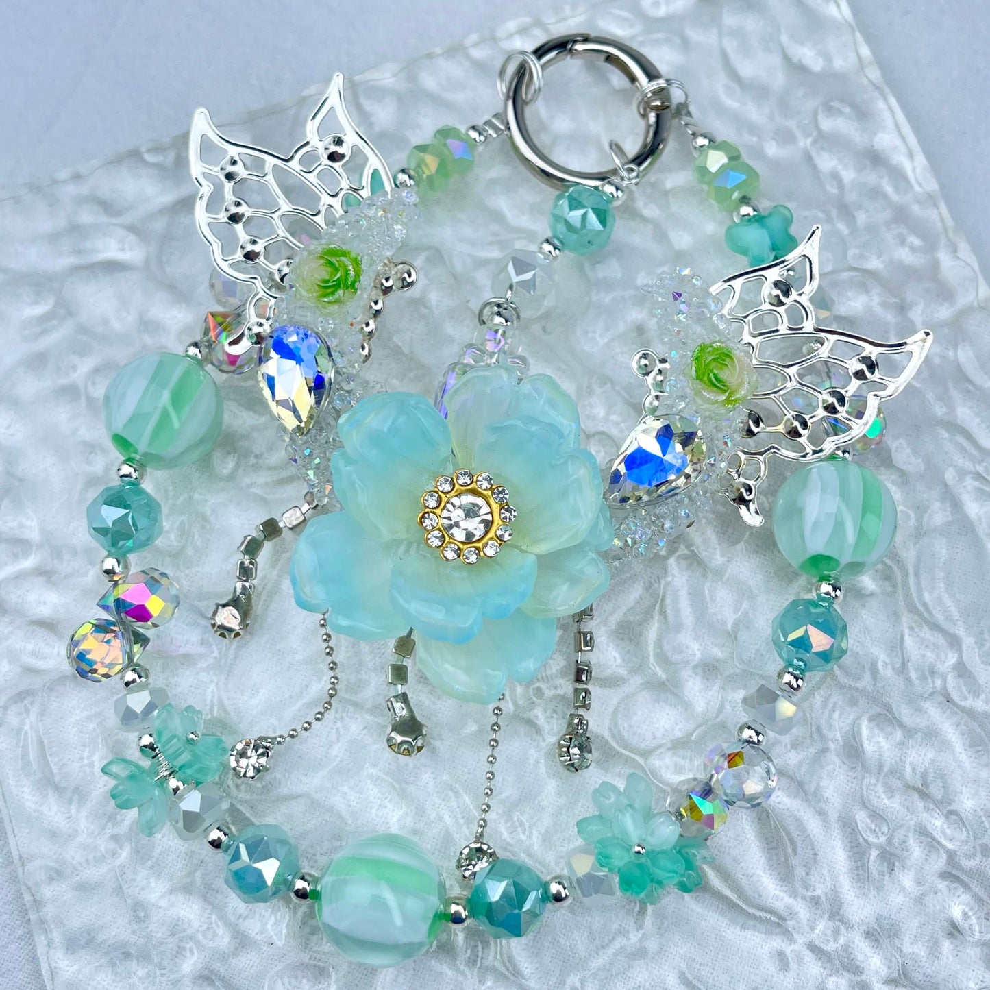 [Holiday Celebration] Premium Handmade Traditional Style Flower Glittering Phone Chain