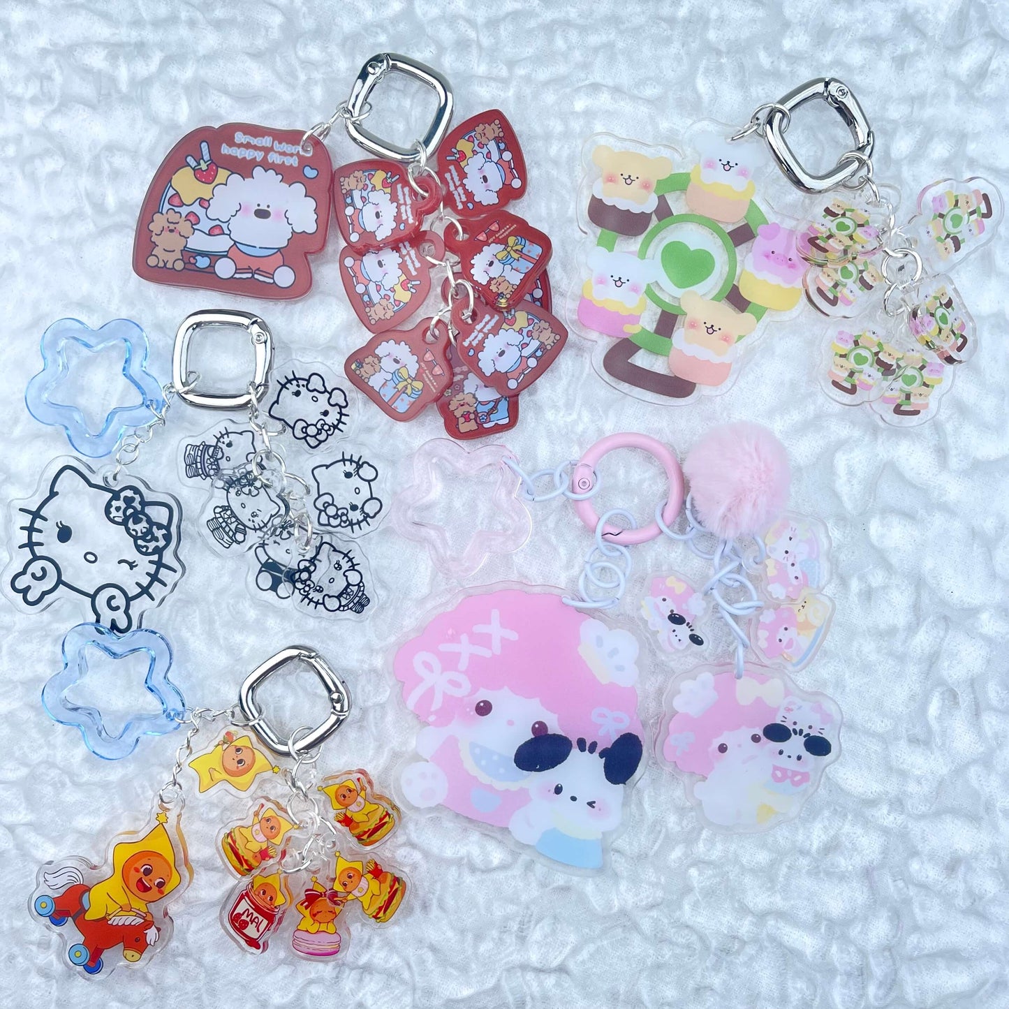 [Anniversary Celebration] Cute Acrylic Pads Grape Chain Various Style Keychains-Celebration Special Price!